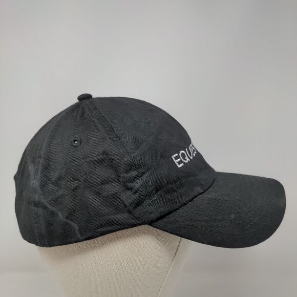 Equestrian Slideback Hat Black One Size Adjustable Embroidered 6 Panel DALIX - Picture 4 of 7